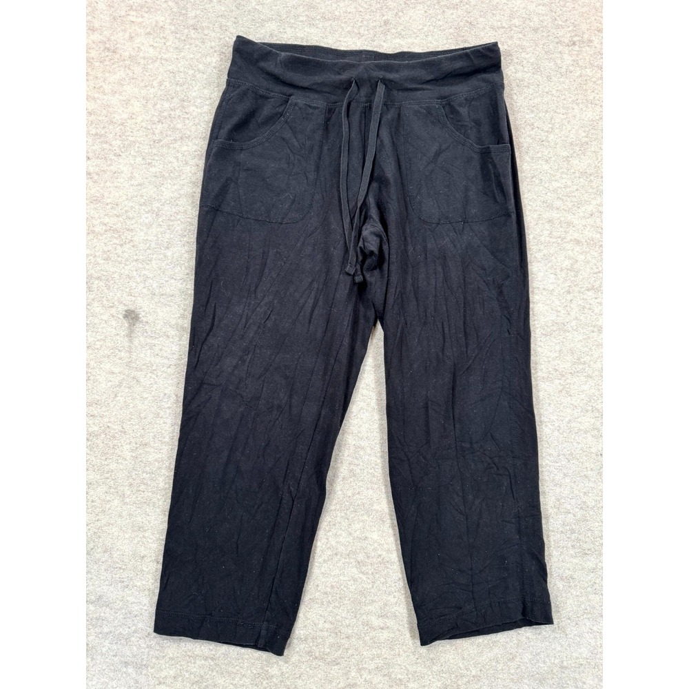 Athletic Works Capri Pants Womens XS(0-2) Black Cotton Stretch Running Gym
